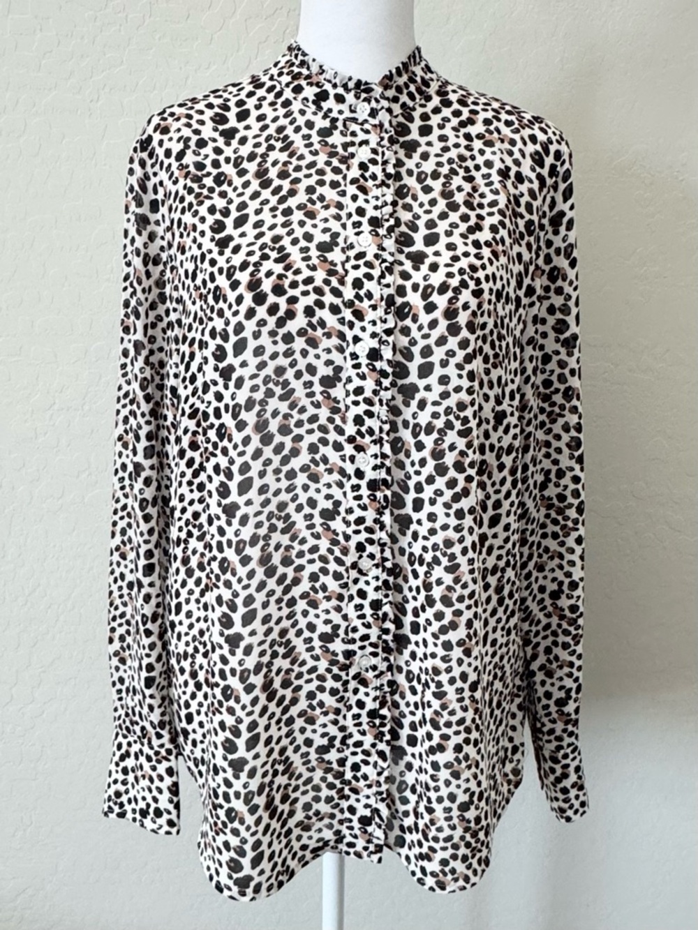 H&M Leopard Print Button-Up Blouse